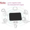 SALEX Replacement Metal Plates Set for Magnetic Car Phone Holders, Wall & Air Vent Mounts, Cases, Magnets. Kit of 4 Black Round Iron Discs Without
