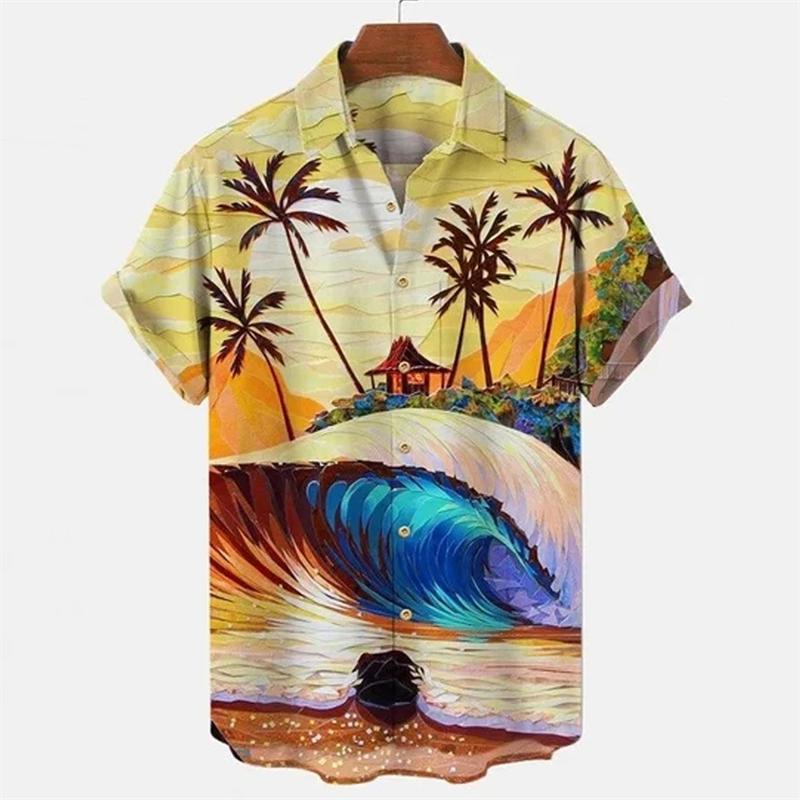 Chemise hawaïenne d'été à manches courtes pour homme, style Y2K, chemise décontractée pour homme, vêtements de mode urbaine pour homme