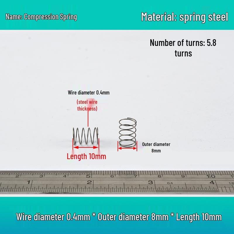 Small Mechanical Compression Spring: 0.4mm Wire, 2-8mm Outer Diameter