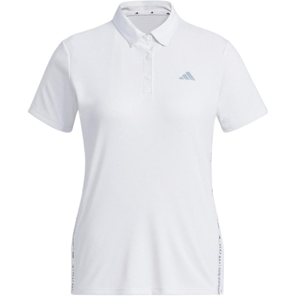 Adidas Heat.Rdy Polo Shirt Solid Logo Short Sleeve Polo Women tops White HT0036