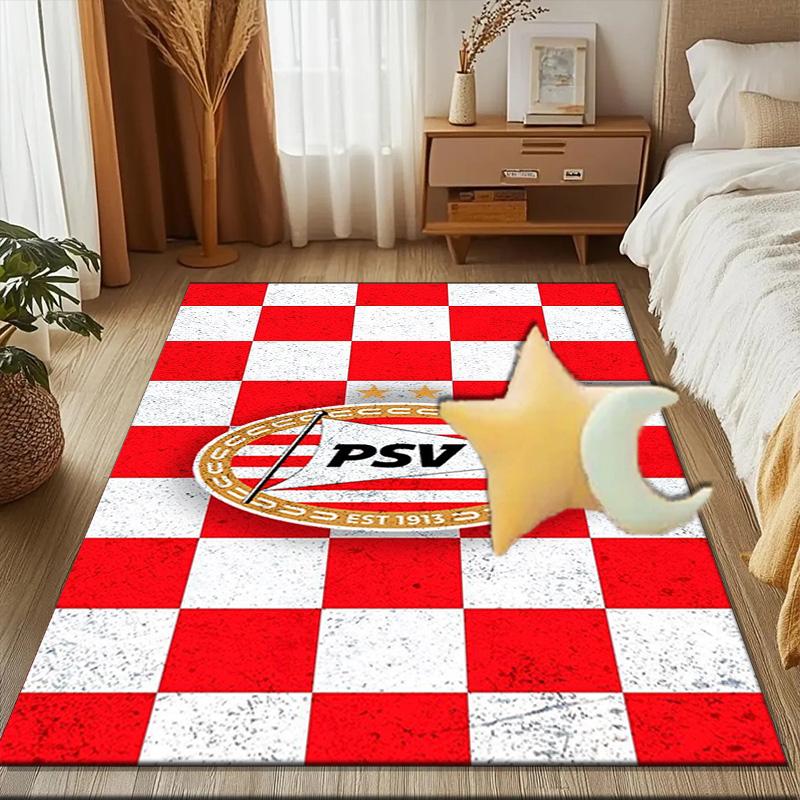 Psv Eindhoven Crest Rug Game Carpet, Floor Mat for Bedroom Living Room Entryway Rug, Home Decor Idea Gift for Christmas birthday