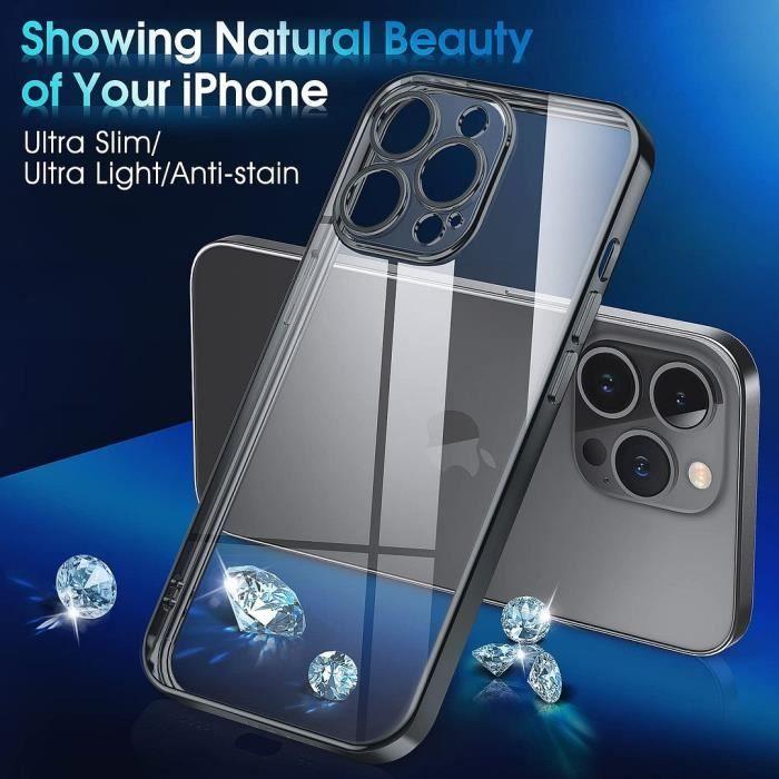 Schutzhülle - E.F.CONNECTION - für iPhone 14 Pro Max - Weiches TPU - Kristalleffekt - 2 gehärtete Gläser