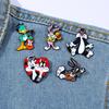 Creative Leyitong Character Metal Badge Silly Big Cat Rabbit Skunk Animal Alloy Brooch
