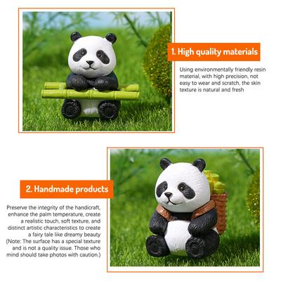 Creative Kawaii Mini Resin Panda Series Figurine Miniature Bonsai Doll House Decoration Accessories For Children Gift Toys