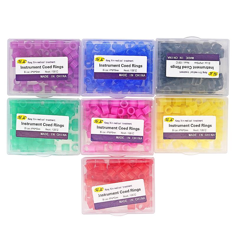100Pcsbox Silicone Dental Instrument Color Code Rings Multi-Color Autoclavable Disinfection Orthodontic Universal Circle