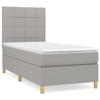 3142297 vidaXL Divan Bed and Mattress Light Grey 90x190 Cm Fabric