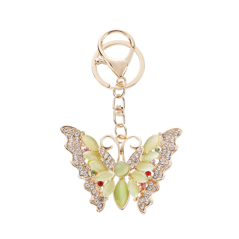 Dazzling Colors, Rhinestone Inlay, Butterfly Keychain, Instagram Style, Metal Bag Pendant, Insect Keychain