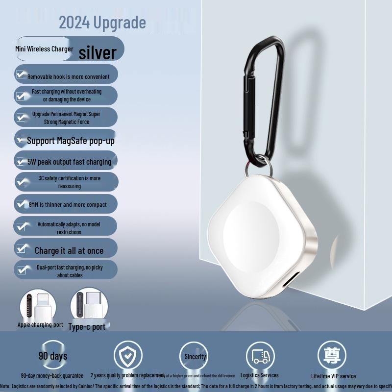Compatible Apple iWatch Wireless Charger: Ultras9s8 Magnetic Portable 5W Fast Charging for Series 6/5