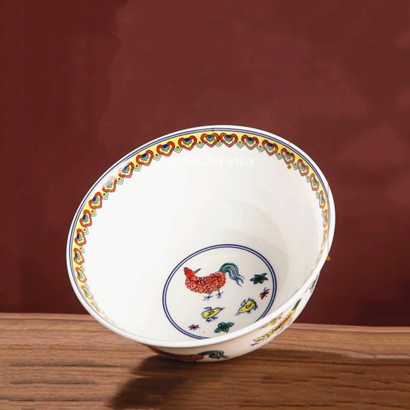 1PC Cerámica de Jingdezhen Vajilla Estilo Antiguo Resistente al Calor Hueso de China Bol para Ramen Alta Calidad Hogar Bol para Yogur Ensalada