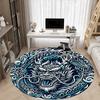 1pc Dragon Head Ornament Carpet, Round Non Slip Durable Large Size Office Carpet, Suitable for Office