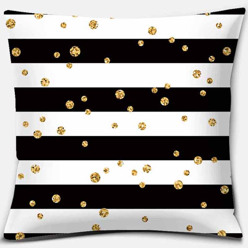 Black Geometric Printing Pillowcase Home Decoration Car Sofa Cushion Cover