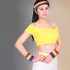 Buntes Regenbogen Tennis Stirnband Elastisches Sport Schweißband Fitness Handgelenkstütze Handgelenkschutz