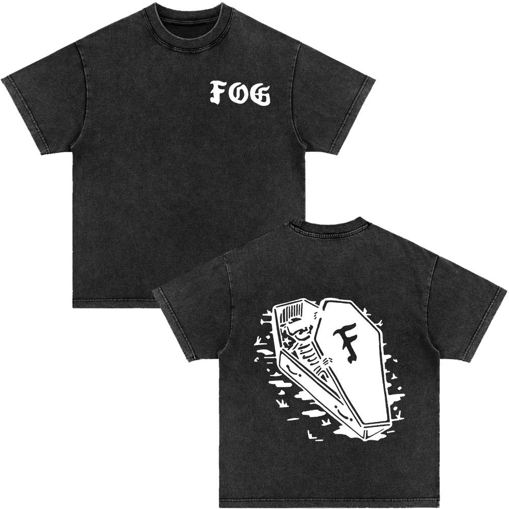 Forward Observations Group Be Seeing You Washed Vintage T-shirt Skeleton Graphic Punk Gothic T-Shirts Men Women Oversized Tshirt