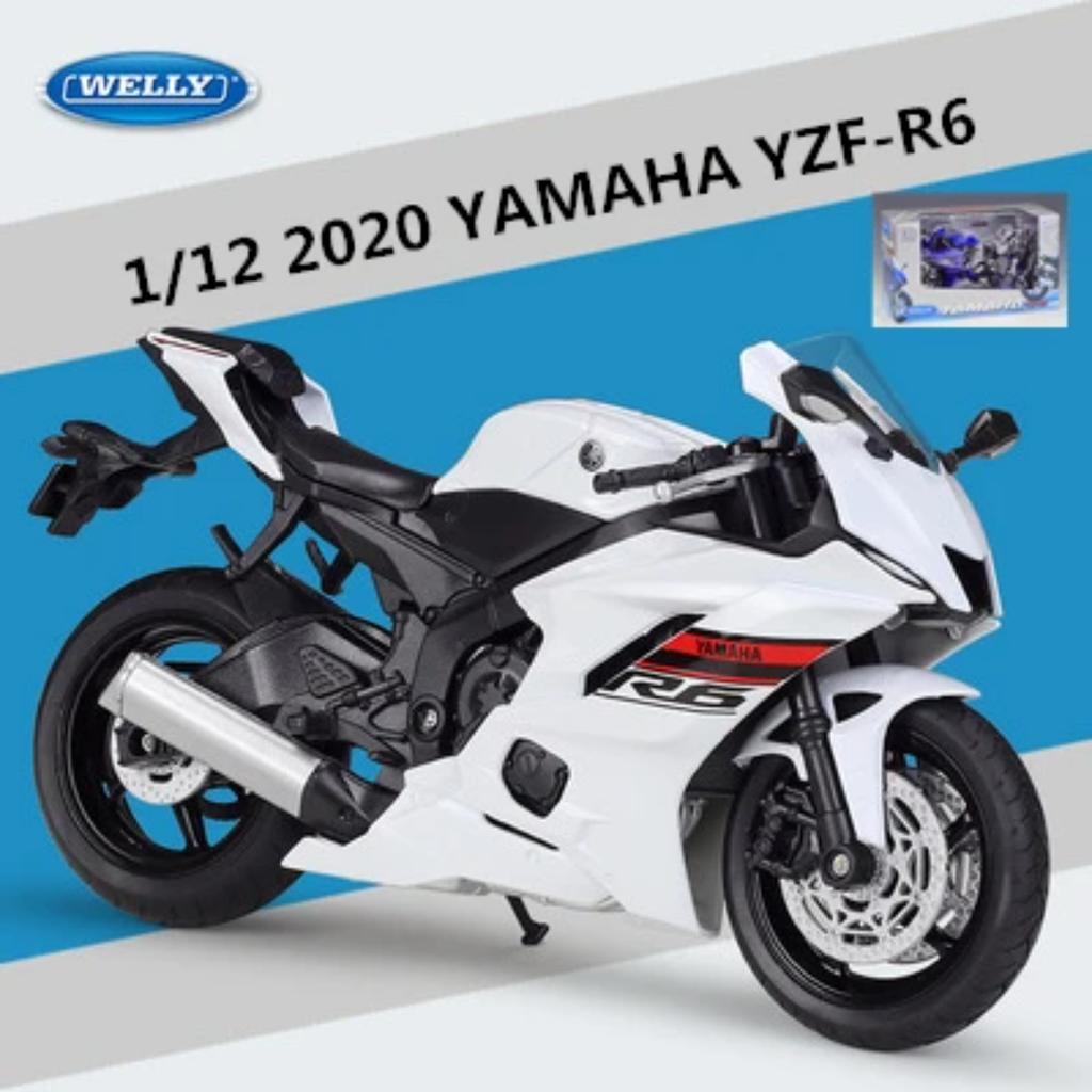 Welly 1/12 Yamaha YZF-R6 Alloy Racing Motorcycle Model Diecast Metal Street Sports Motorbike Model Collection Childrens Toy Gift