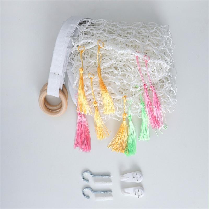 Handcrafted Cotton Toy Hammock  Stuffed Animal Net Holder Durable Toy Hammock for Space Saving Organization