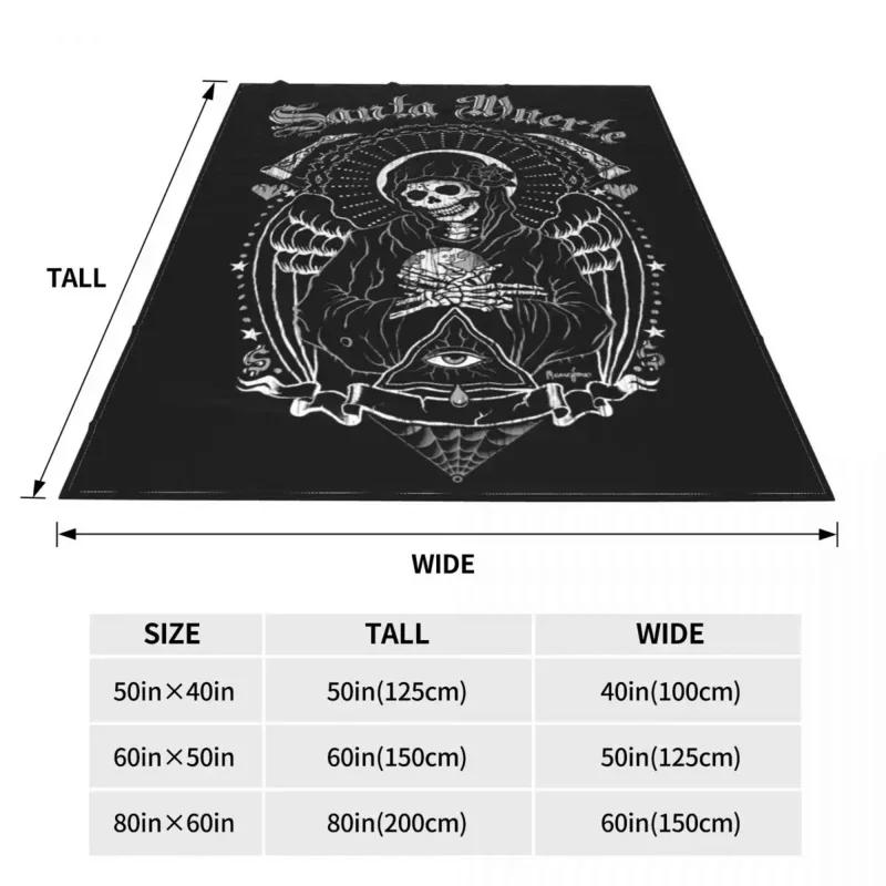 Holy Death Santa Death Skull Blanket Velvet Horror Halloween Ultra-Soft Throw Blankets for Airplane Travel Bedroom Quilt
