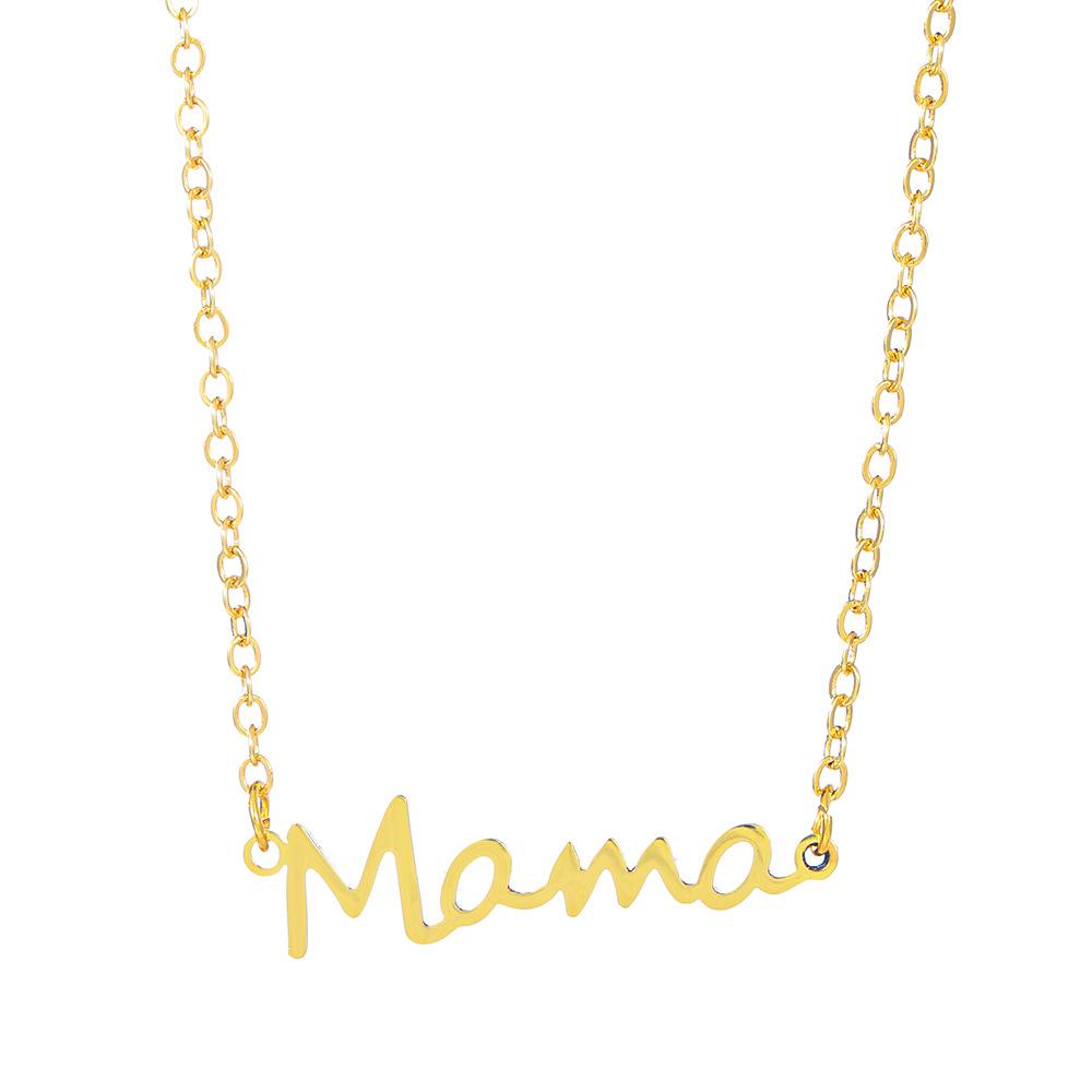 New product factory direct sales Mama mother stainless steel letter necklace Mother's Day jewelry women's wholesale