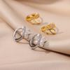 Fashion Rabbit Crystal Hoop Earrings For Women Zircon Leopard Head Owl Elephant Butterfly Earring Animal Jewelry Wedding Gift