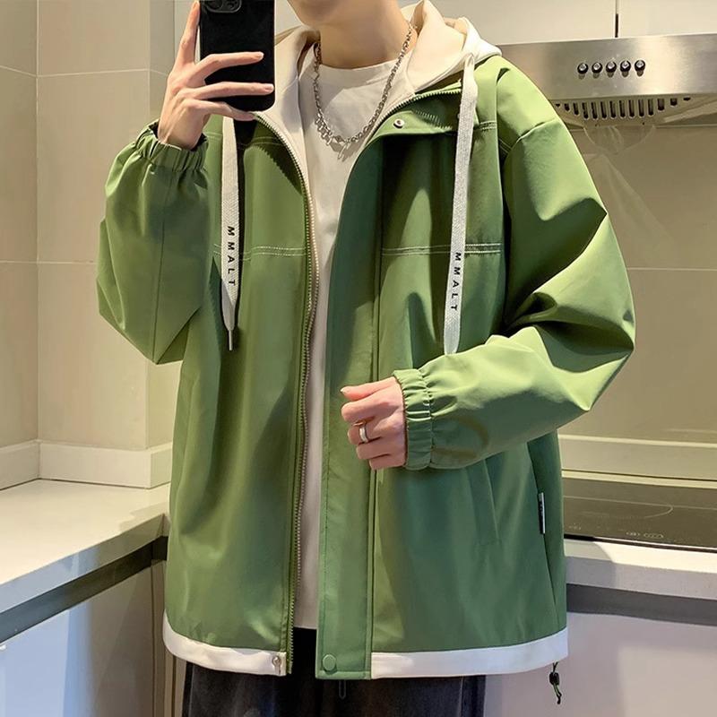 Fake Two-piece Jacket Men's Spring and Autumn Work Jacket Teenager Trendy Outdoor Charge Clothes