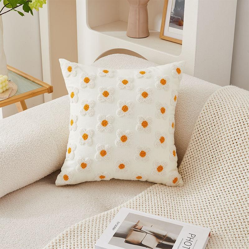 Vintage Style Floral Printed Peach Skin 2D Graphic Soft Square Throw Pillow Covers For Office Chair Decoration Gift Pillow Cover