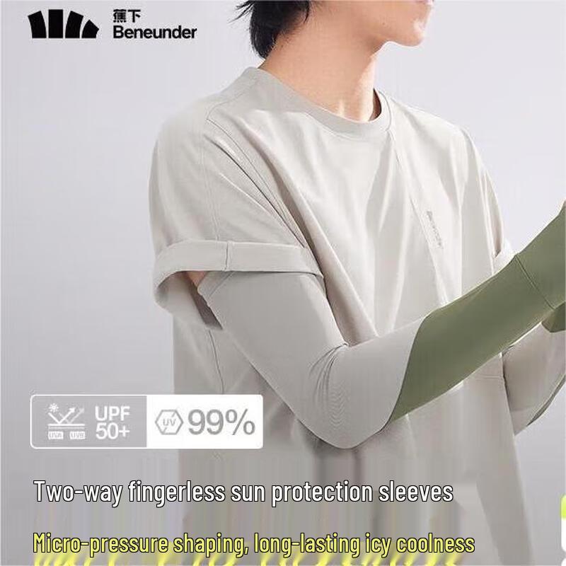 Beneunder Men s Ice Silk Sun Protection Sleeves AL369