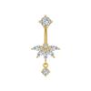 1Pcs  Stainless Steel Zircon Belly Button Ring Butterfly Flower Belly Button Stud Micro-Set Round Belly Button Piercing