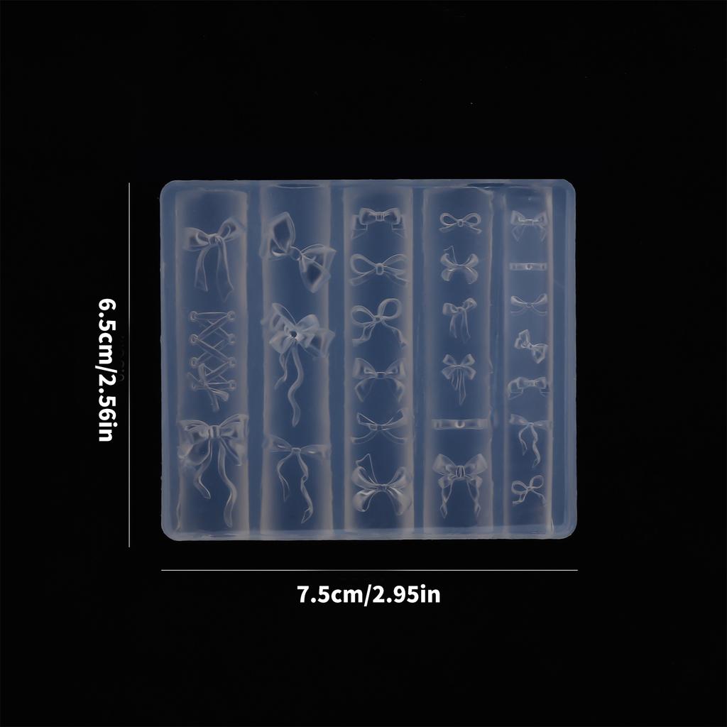 3D Bowknot Molds Nail Art Silicone Molds Bows Nail Molds Stencils Manicure Template Molds Nail Art Decorations
