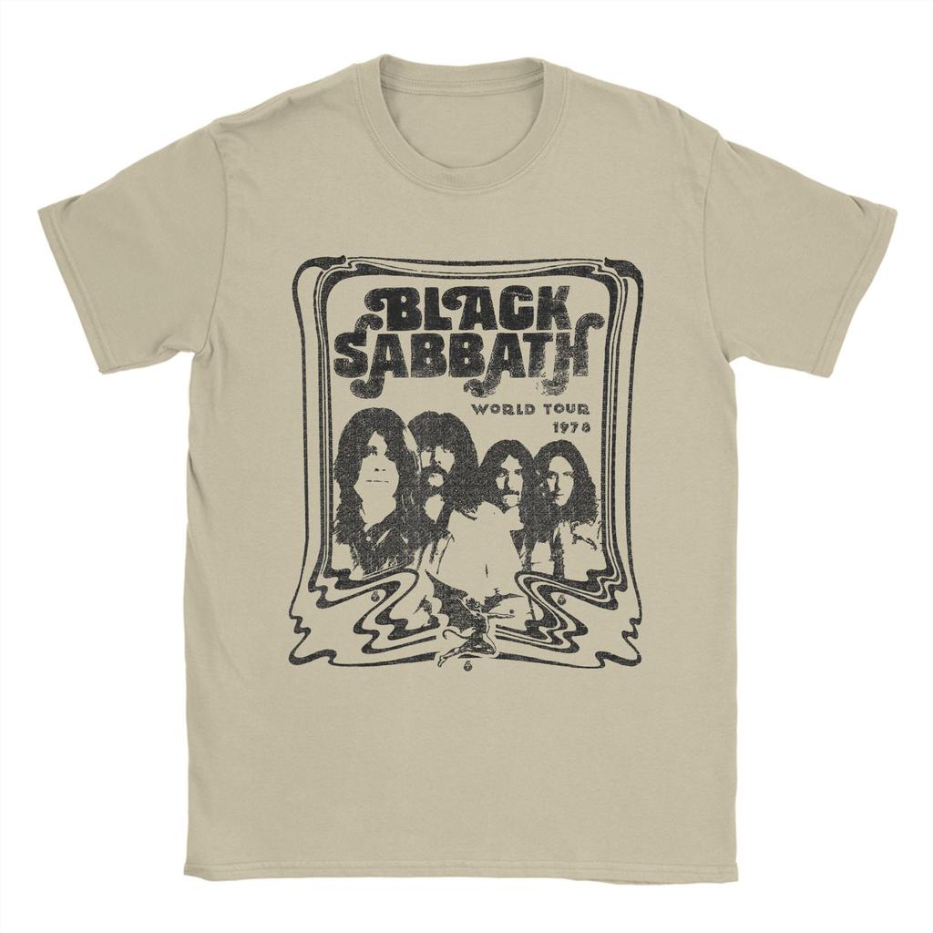 Harajuku T Shirt Black Sabbath Sketch Band 100% Cotton T-Shirts  Hip Hop Tshirt for Couple Summer Y2K Loose Short Sleeve Tops