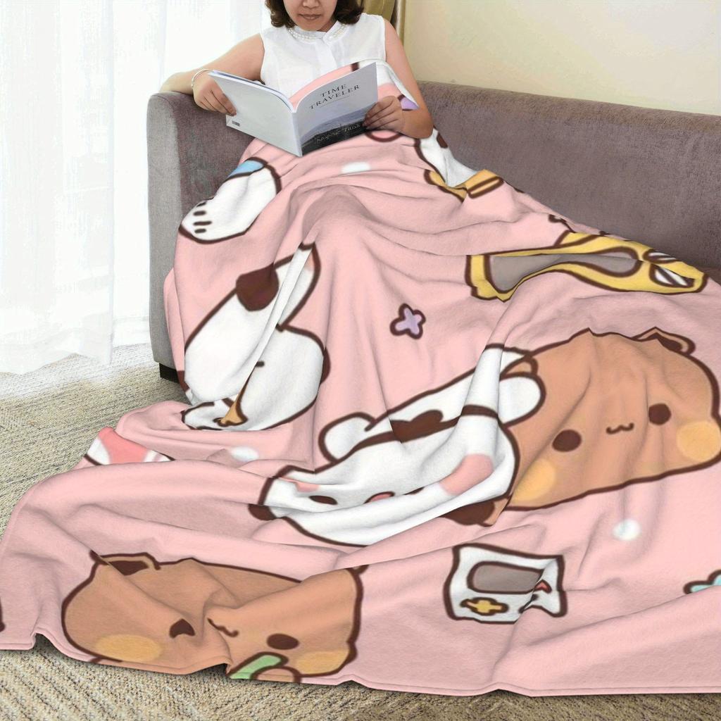 Bubu Dudu Dream Flannel Throw Blanket Soft Anime Design All Season Cozy Comfort For Character Themed Gift