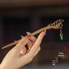 Elegant Ebony Flower Hairpin for Women – Ancient Style, High-End Feel, Simple Chinese Design, Perfect for Daily Use.