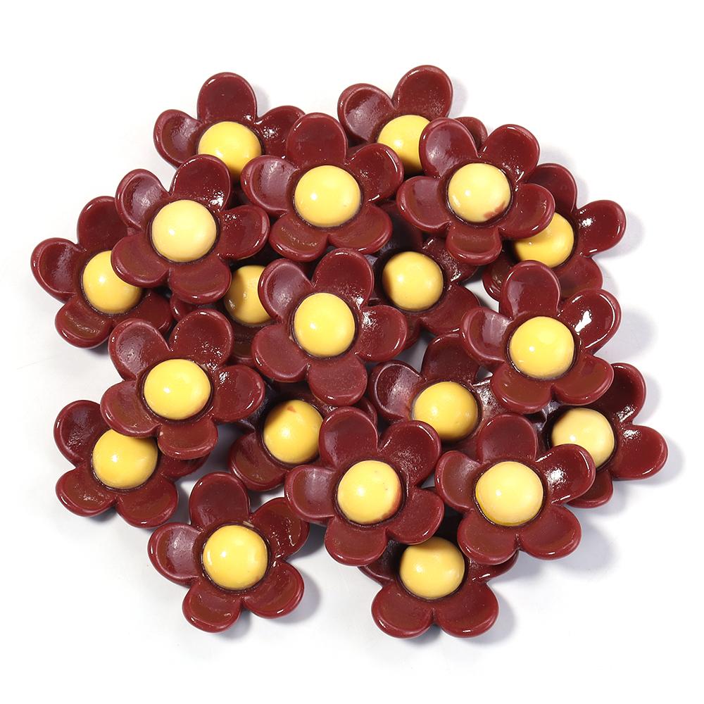 20pcs/lot Colorful Flower Flatback Resin Cabochons Flower Cabochon Beads For DIY Crafts Jewelry Making Decoration Accessories