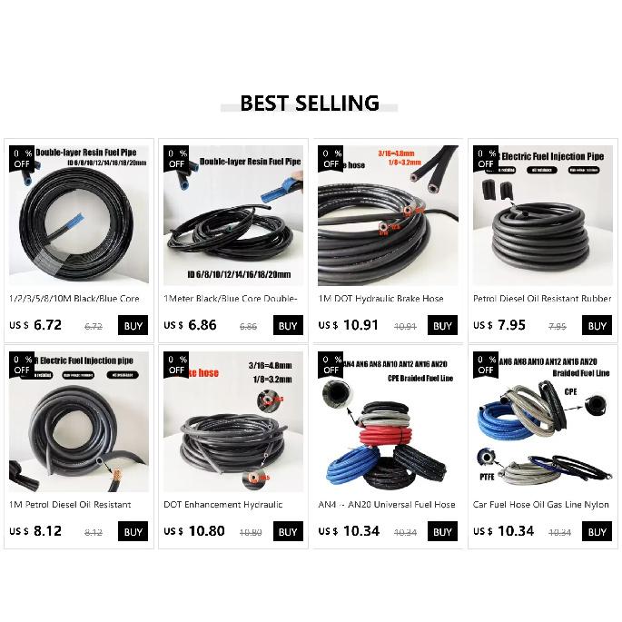 1M Petrol Diesel Oil Resistant Rubber Hose Tube NBR Flexible High Pressure Automobile Fuel Injection Pipe Id 4-25mm Fuel Line