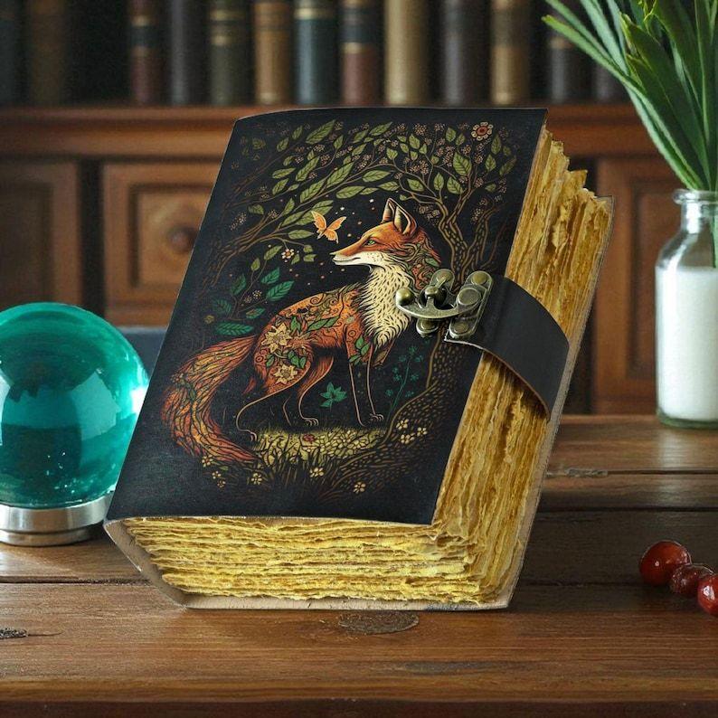 Fuchsleder Notizbuch: Großes Grimoire, Leeres Buch der Schatten