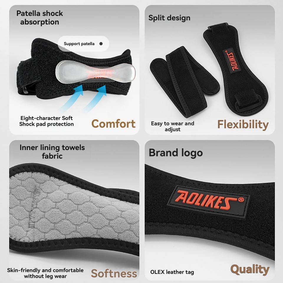 Aolikes Adjustable Knee Brace Support Pad for Basketball Volleyball Sports Protective Gear with Eva Strap