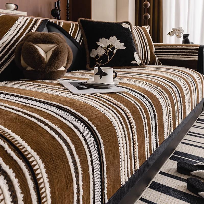 Sofa Cushion, Universal Non-Slip In All Seasons, Straight Row Sofa Seat Cushion, Cover Cloth, Antique High-End Sofa Cover Towel