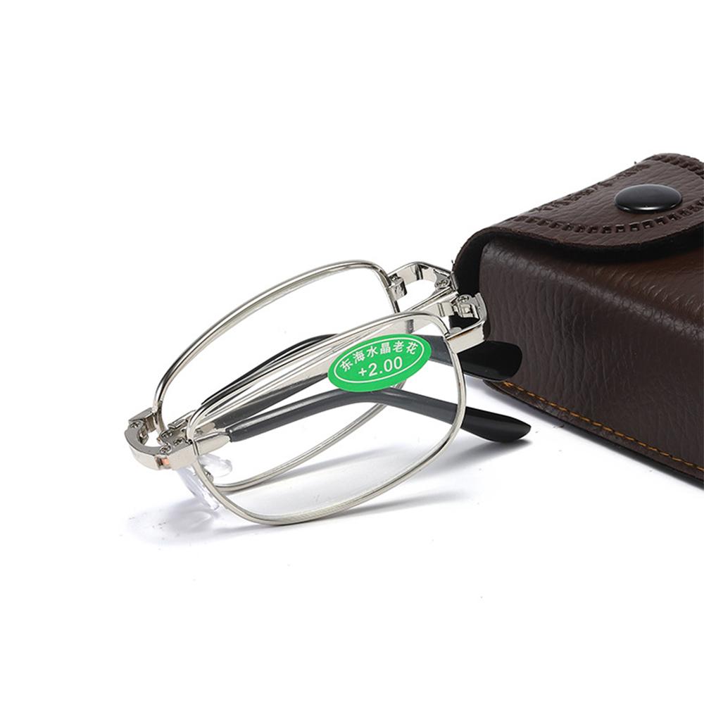 Blue Anti-Light Reading Glasses Folding Presbyopia Men Women Metal Retro Reading Glasses With Case 1.0 1.5 2.0 2.5 3.0 3.5 4.0