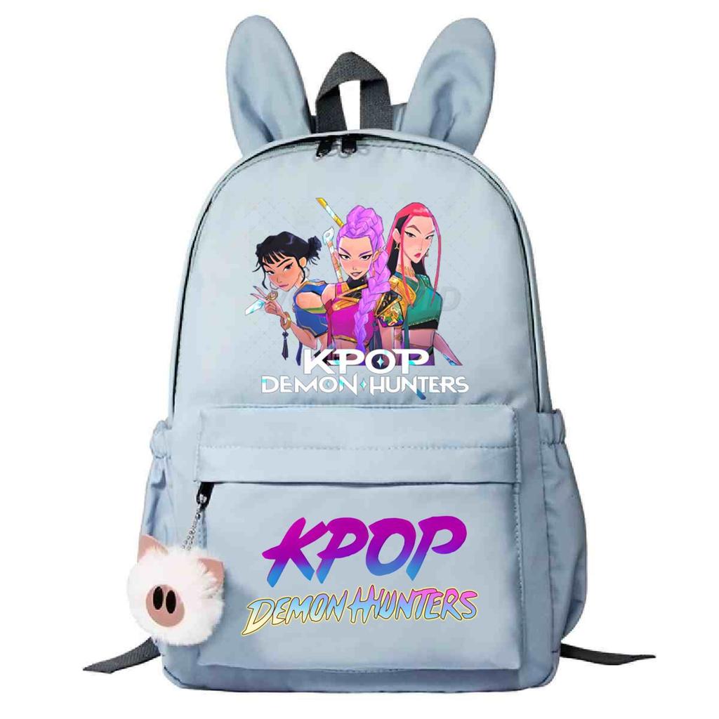 Kpop Anime Cartoon Print Student Korean Version Schoolbag Lightweight Cute Rabbit Ear Backpack
