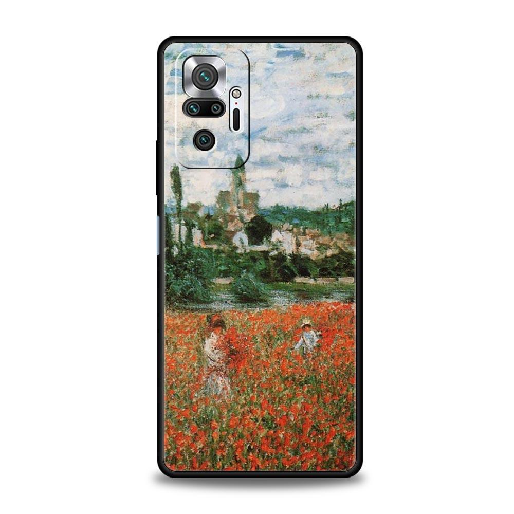 Claude Monet Impressionism Painter Phone Case For Xiaomi Redmi Note 14 13 5G 10 11 12 Pro Plus 4G 14C 13C 12C 10C Black Cover