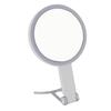 LED Makeup Mirror Dimmable Lights 1X/10X Magnifying Portable Travel Vanity Mirror White C Shape Hand