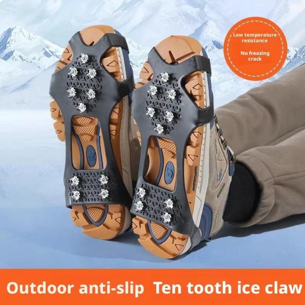 Rutschfeste Schuhspikes Abdeckung 10 Spikes Schnee Steigeisen Spikes Schuhe Ski Ausrüstung