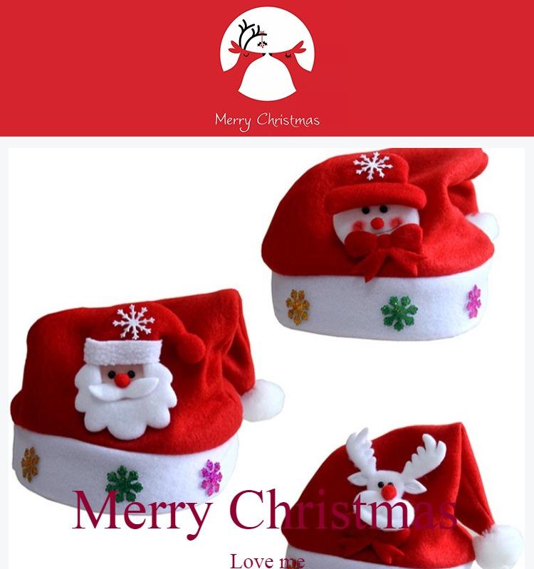 1 Pcs Kids LED Christmas Hat Santa Claus Reindeer Snowman Xmas Gifts Cap Christmas Hats Kids