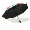 1pc Flying Pigs Automatic Folding Umbrella Portable Collapsible Design, 8-Rib Iron Frame, Durable Fabric, All-Season Casual Outdoor 149