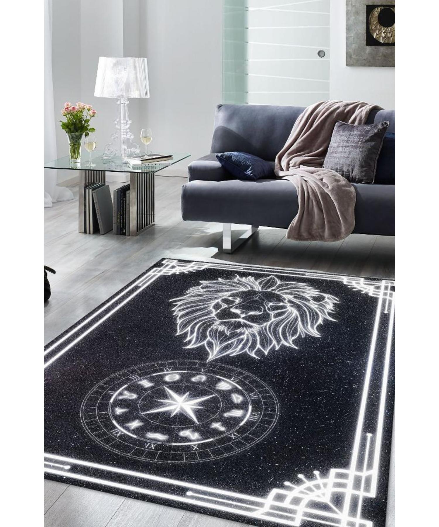 

Leo Sign Cotton Woven Based Washable Decorative Carpet