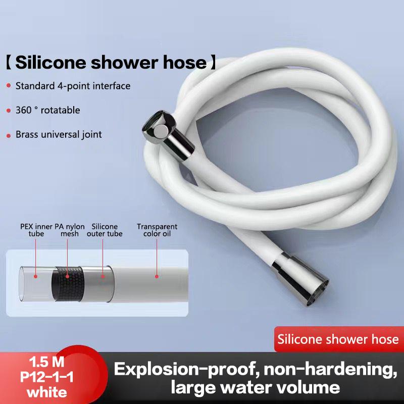 Shower Hose Stainless Steel Silicone Shower Hose Bathroom Water Heater Accessories Extended Universal Shower Nozzle