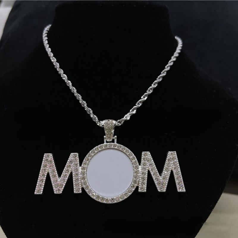 Sublimation Necklace MOM Pendant Neckchain Stylish Heat Transfer Clavicle Chain Elegant Accessories for Women Girls