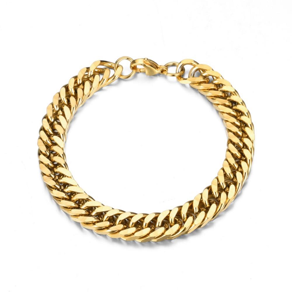 Hiphop 10mm Stainless Steel Curb Chain Bracelet For Men Women Fashion Cuban Link Chain Bracelet Unisex Wrist Jewelry Bangle Gift