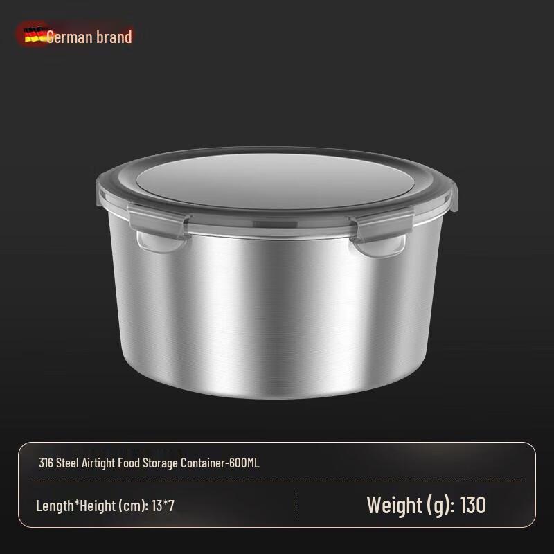 Pojemnik na żywność ze stali nierdzewnej 316 o pojemności 600 ml