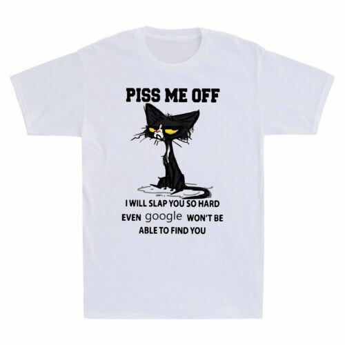 Schwarze Katze, mach mich wütend, ich schlage dich so hart, lustiges Geschenk für Katzenliebhaber, Herren T-Shirt