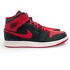 Pristine NIKE High cut sneakers AIR JORDAN 1 MID black leather mens DQ8426-060 Used