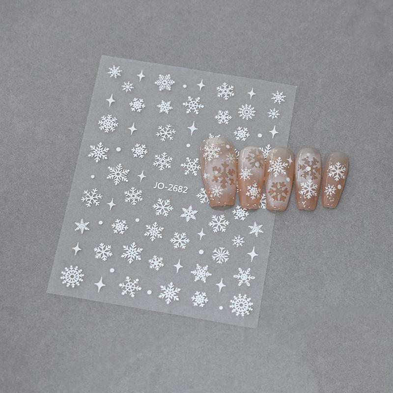 1 Sheet Christmas White Snowflakes Nail Stickers Snowflake Nail Decal Snowflake Xmas Slider